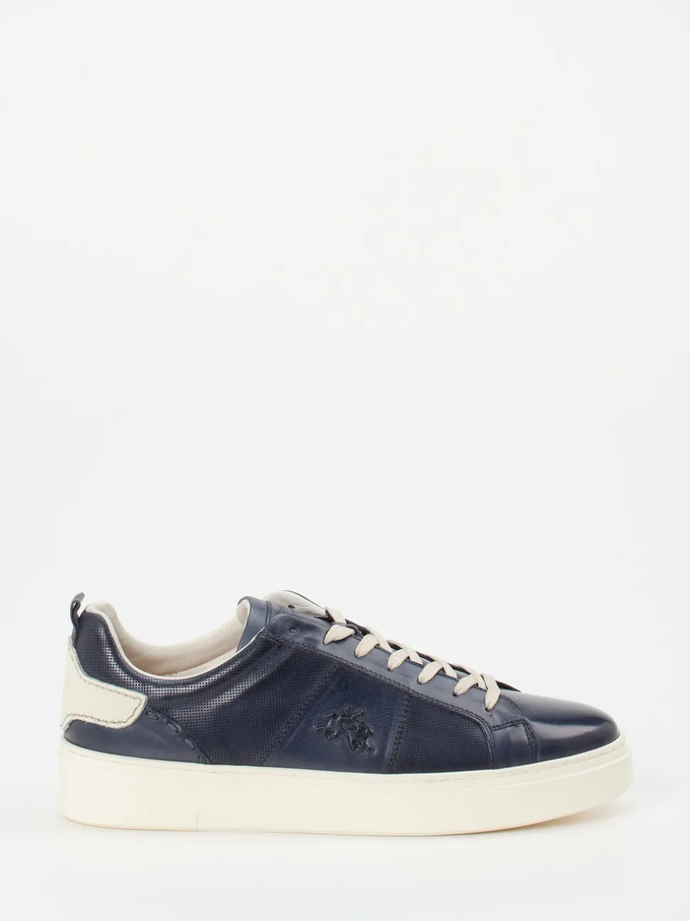 La Martina – Sneaker aus Kalbleder in Dunkelblau