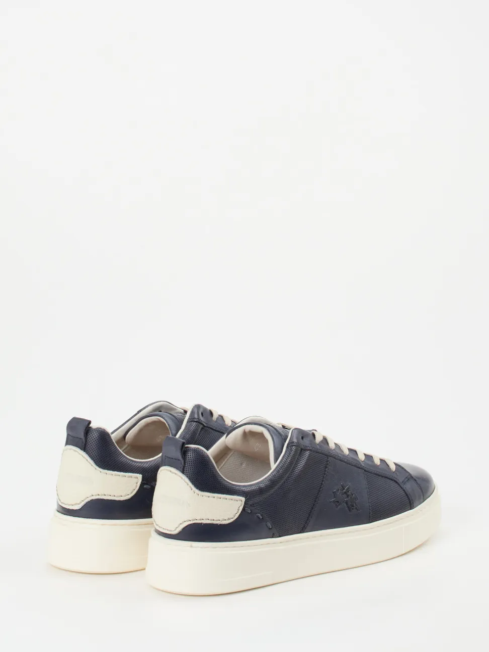 La Martina – Sneaker aus Kalbleder in Dunkelblau