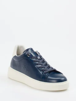 La Martina – Sneaker aus Kalbleder Marineblau
