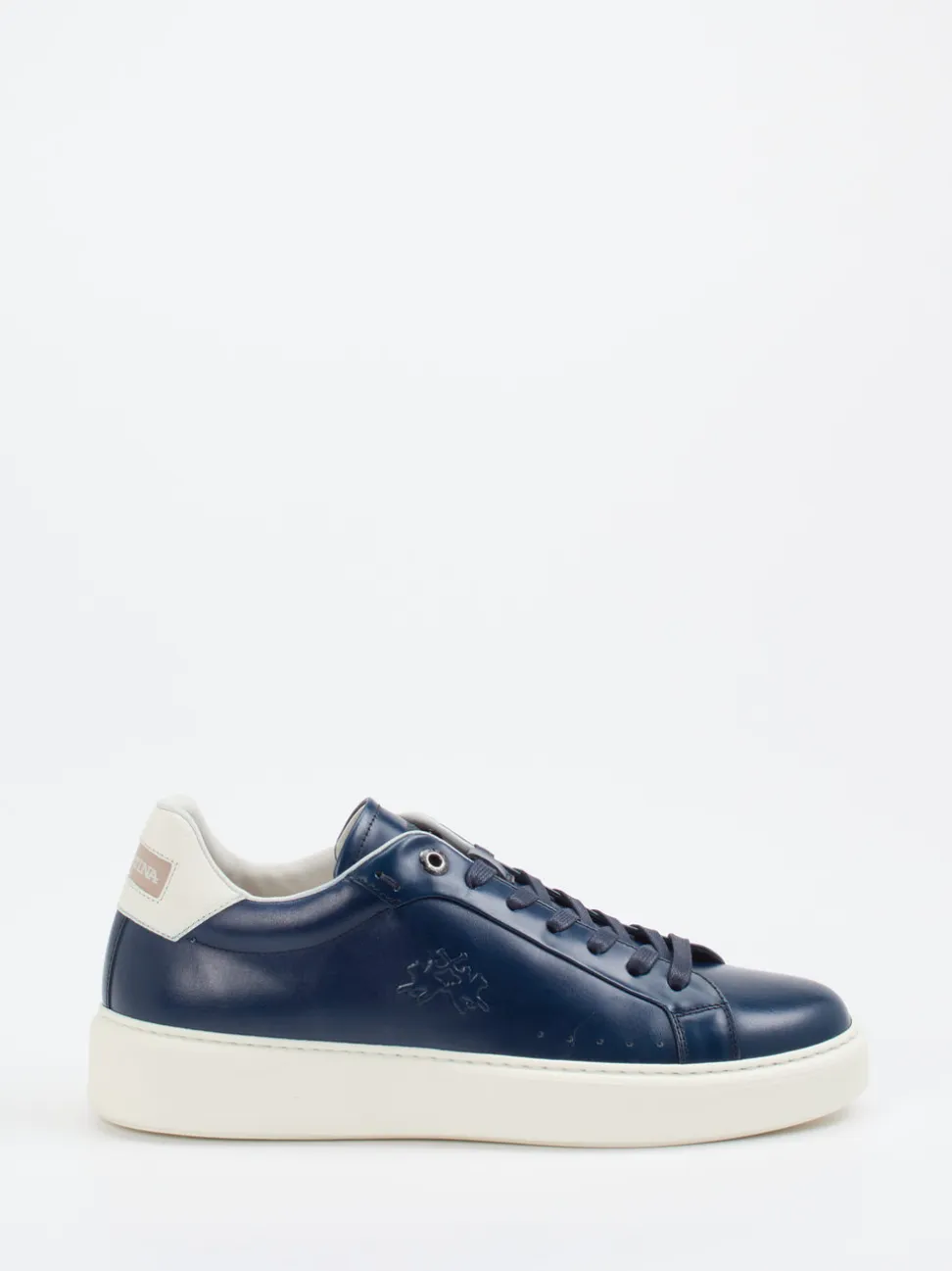 La Martina – Sneaker aus Kalbleder Marineblau