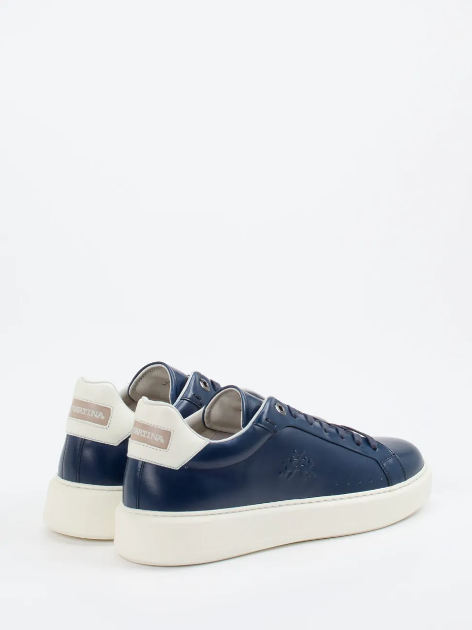 La Martina – Sneaker aus Kalbleder Marineblau