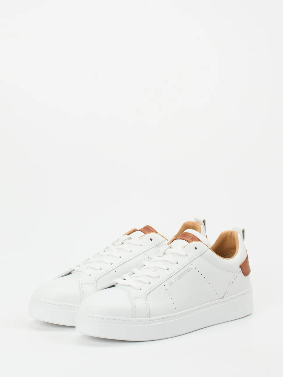 La Martina – Sneaker aus Kalbleder in Weiß