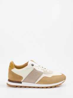 La Martina – Sneaker aus Kalbleder und Veloursleder Beige