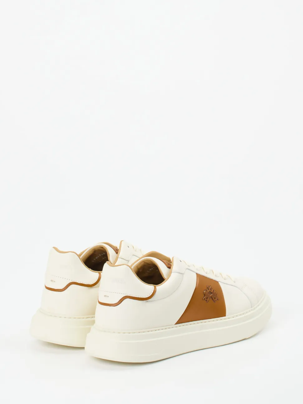 La Martina – Sneaker aus Kalbleder in Beige