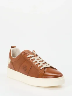 La Martina – Sneaker aus Kalbleder Cognacbraun