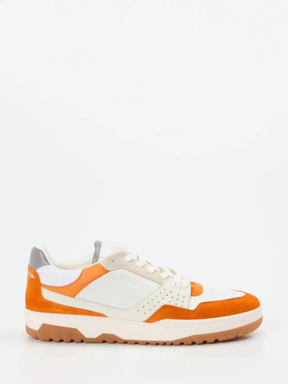 La Martina – Sneaker aus Kalbleder und Veloursleder Cremeweiß
