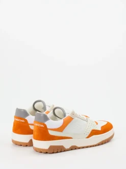 La Martina – Sneaker aus Kalbleder und Veloursleder Cremeweiß