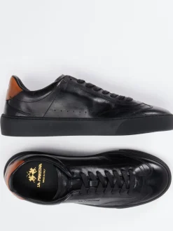 La Martina – Sneaker aus Kalbleder Schwarz