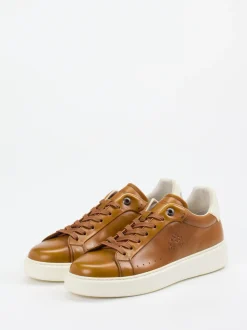 La Martina – Sneaker aus Kalbleder cognacbraun