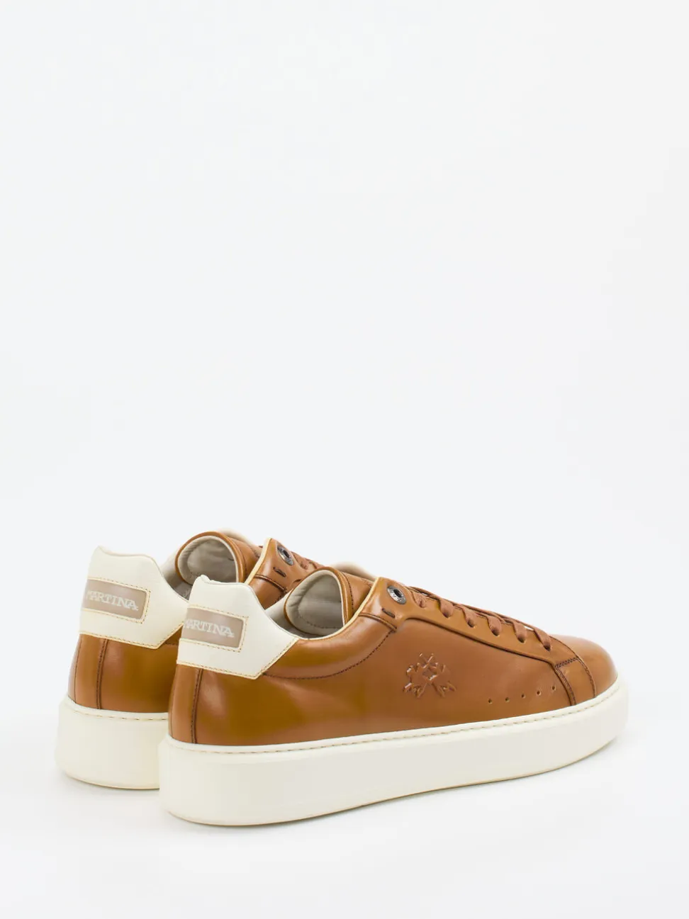 La Martina – Sneaker aus Kalbleder cognacbraun