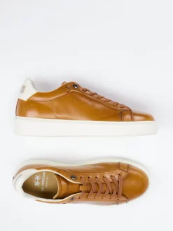 La Martina – Sneaker aus Kalbleder cognacbraun