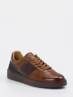 La Martina – Sneaker aus Kalbleder in Braun