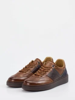 La Martina – Sneaker aus Kalbleder in Braun