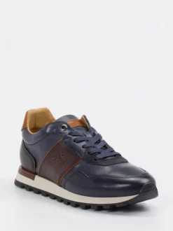 La Martina – Sneaker aus Kalbleder in Dunkelblau