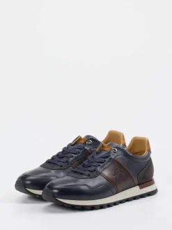 La Martina – Sneaker aus Kalbleder in Dunkelblau
