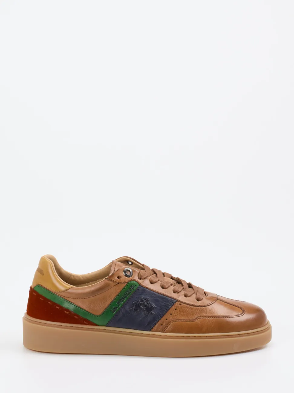 La Martina – Sneaker aus Kalbleder in Cognacbraun