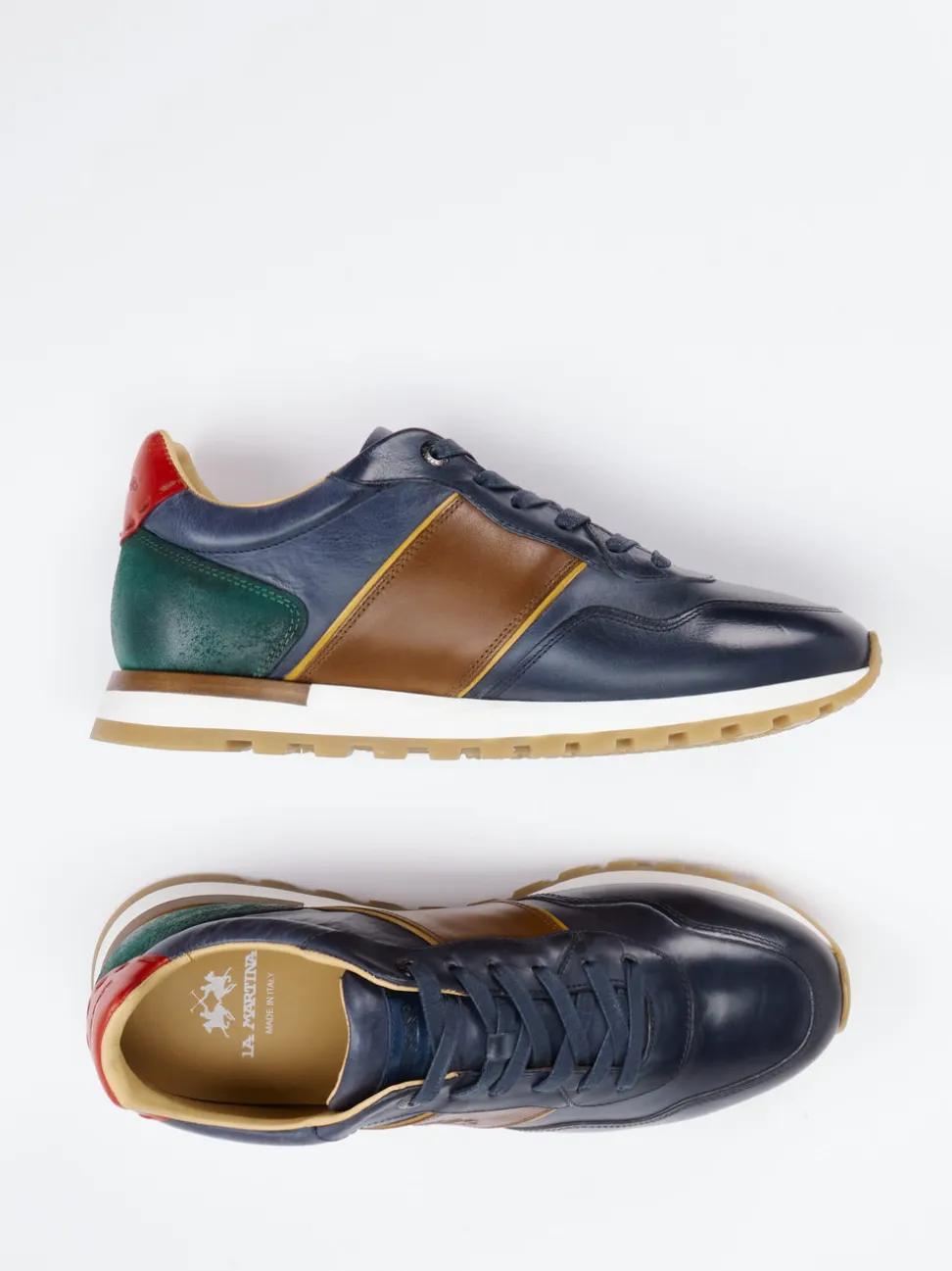 La Martina – Sneaker aus Kalbleder Dunkelblau