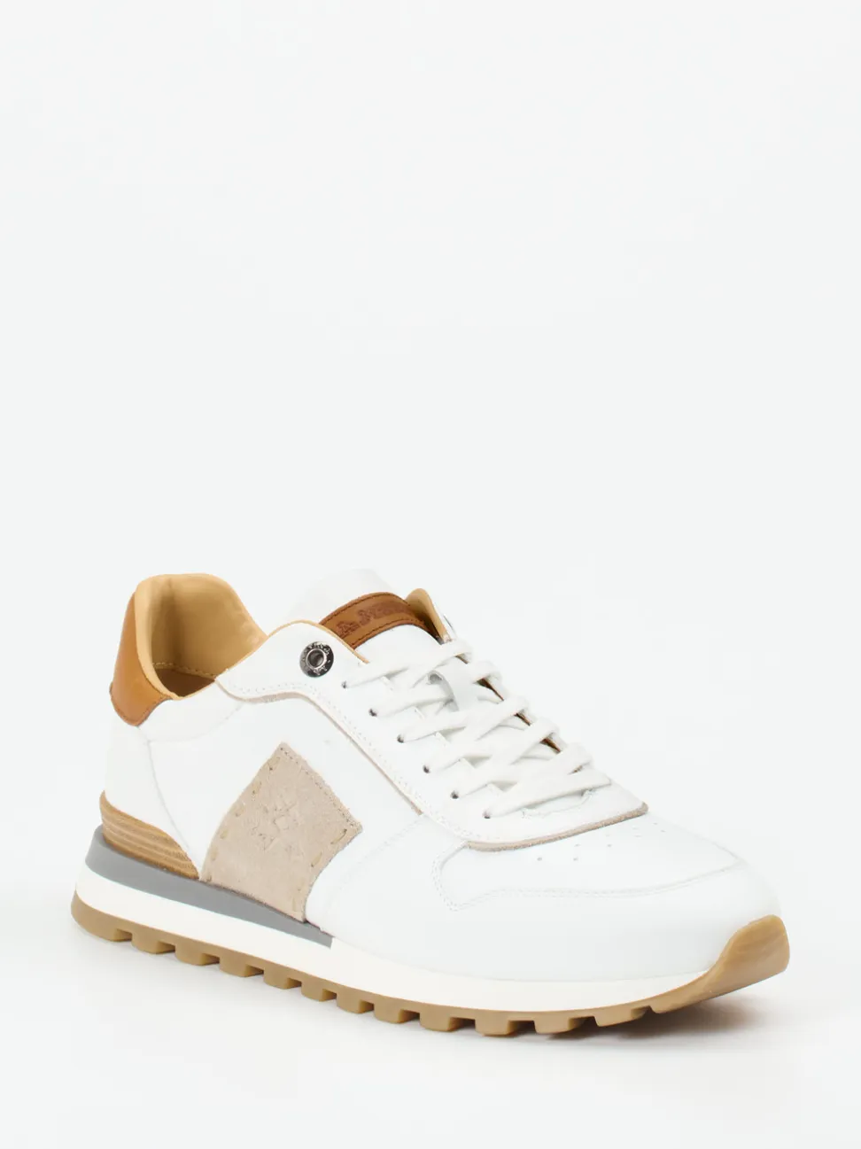 La Martina – Sneaker aus Kalbleder in Weiß