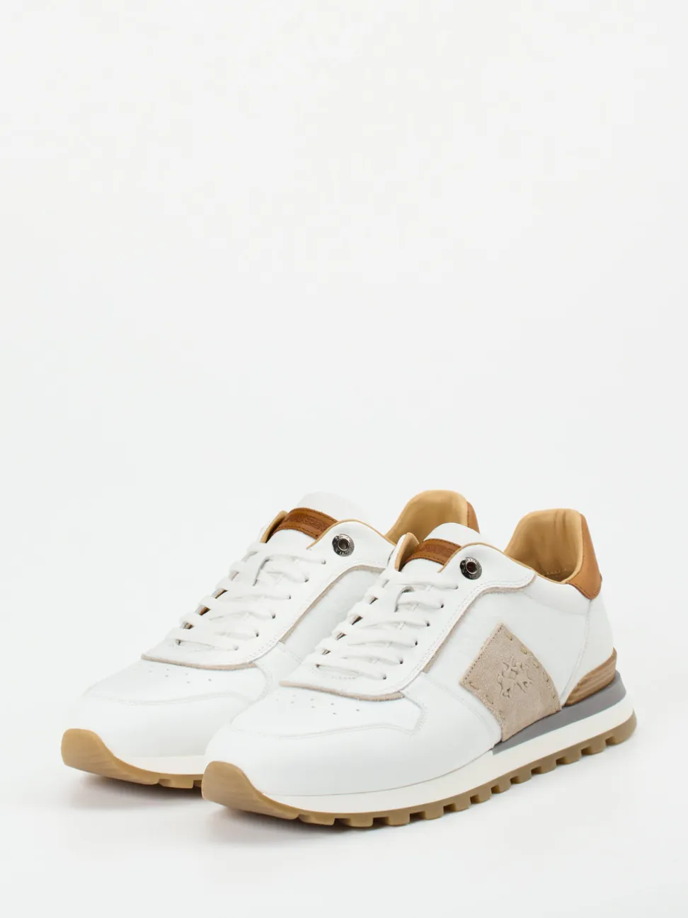 La Martina – Sneaker aus Kalbleder in Weiß