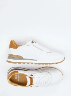 La Martina – Sneaker aus Kalbleder in Weiß