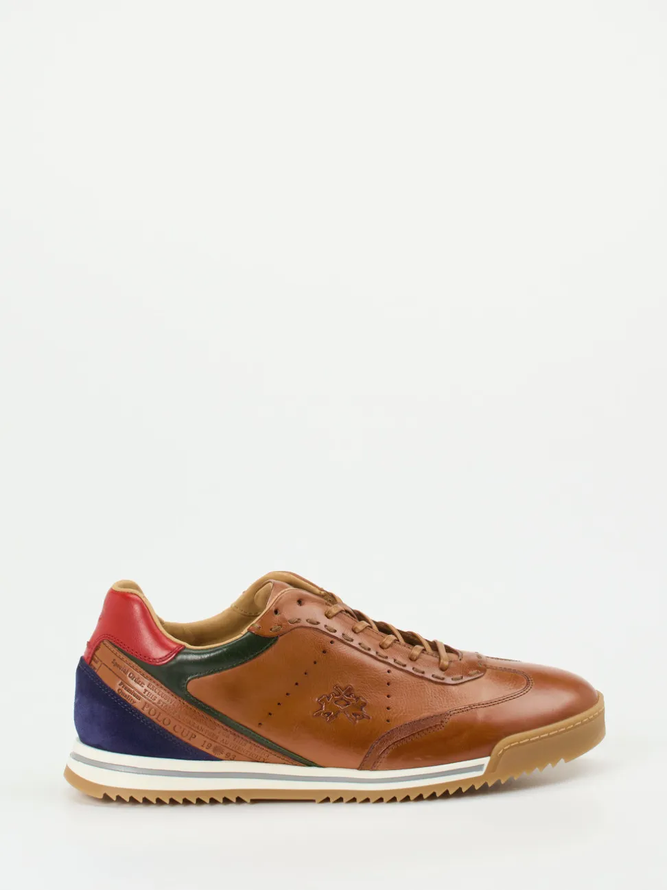 La Martina – Sneaker aus Kalbleder cognacfarben