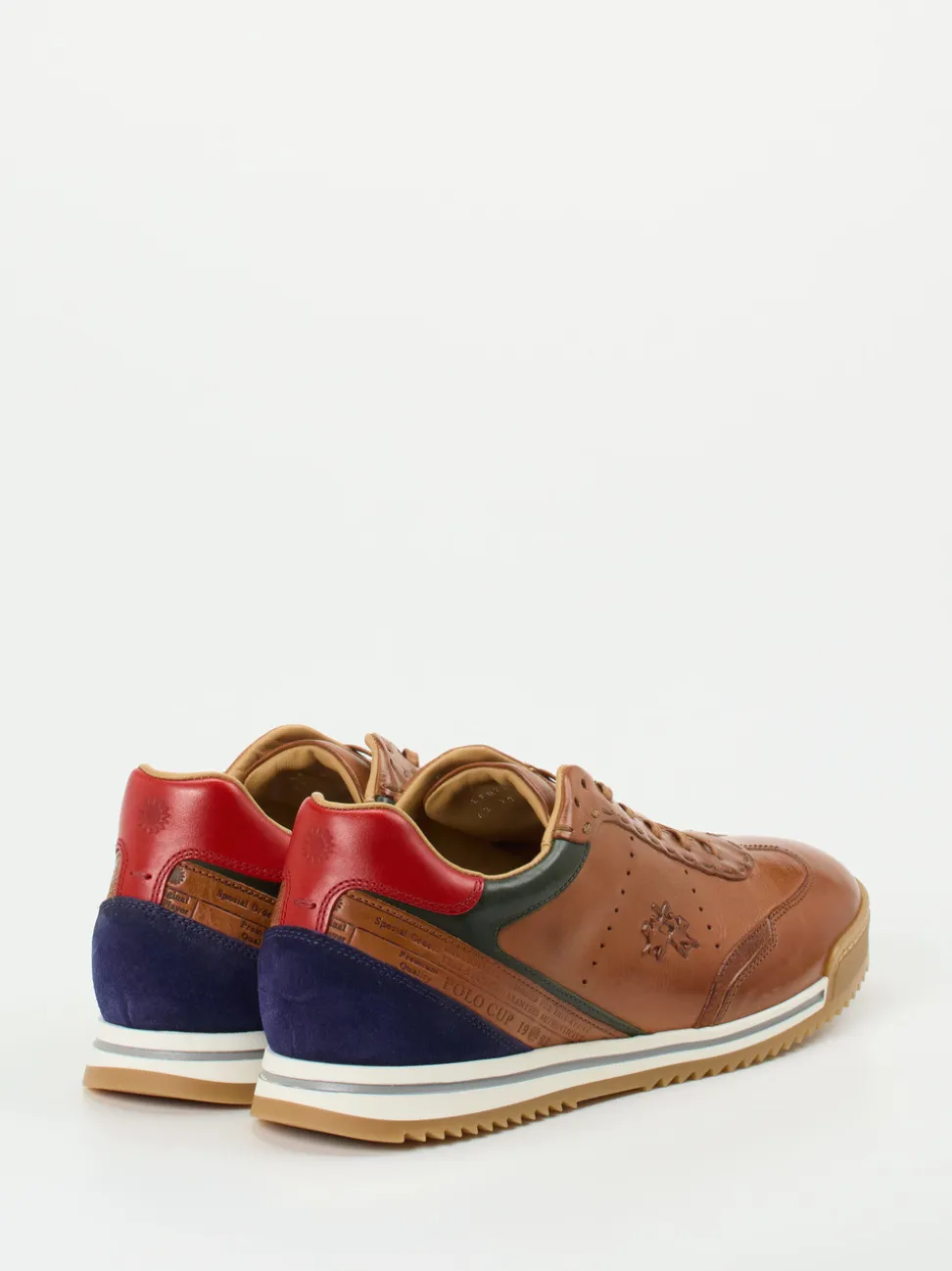 La Martina – Sneaker aus Kalbleder cognacfarben