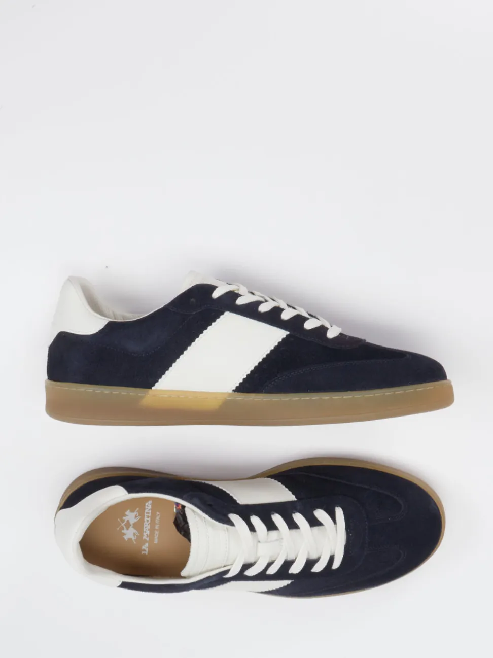 La Martina – Sneaker aus Veloursleder Dunkelblau