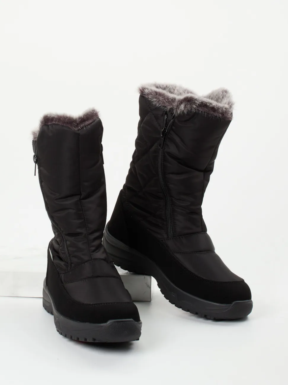 Lackner – Thermoboots aus Nylon Schwarz mit Spikes