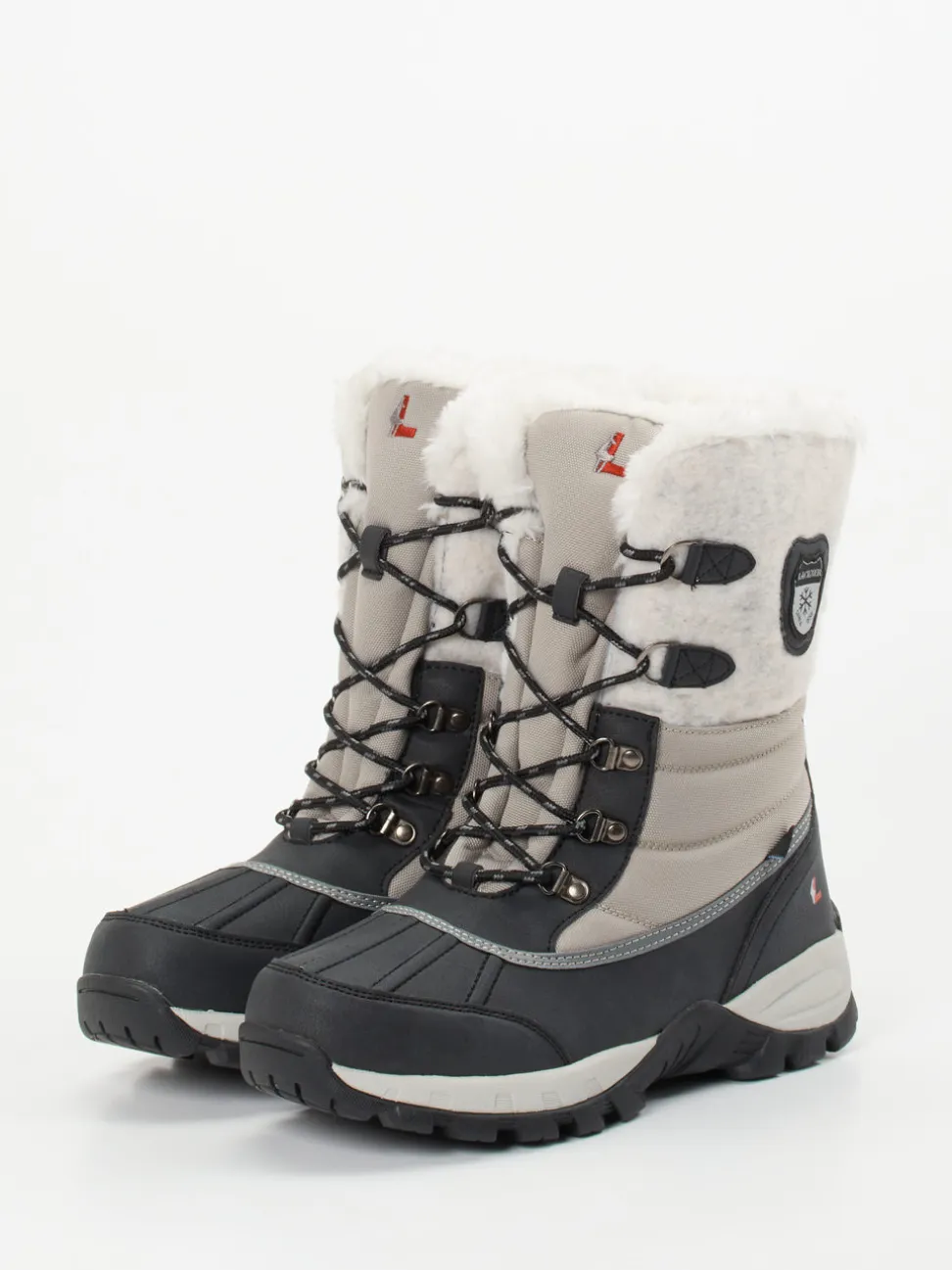 Lackner – Winterstiefel aus Synthetikleder hellgrau