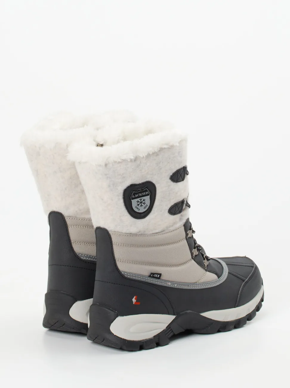 Lackner – Winterstiefel aus Synthetikleder hellgrau