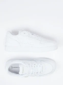 Lacoste – Sneaker aus Glattleder weiß mit Goldakzenten