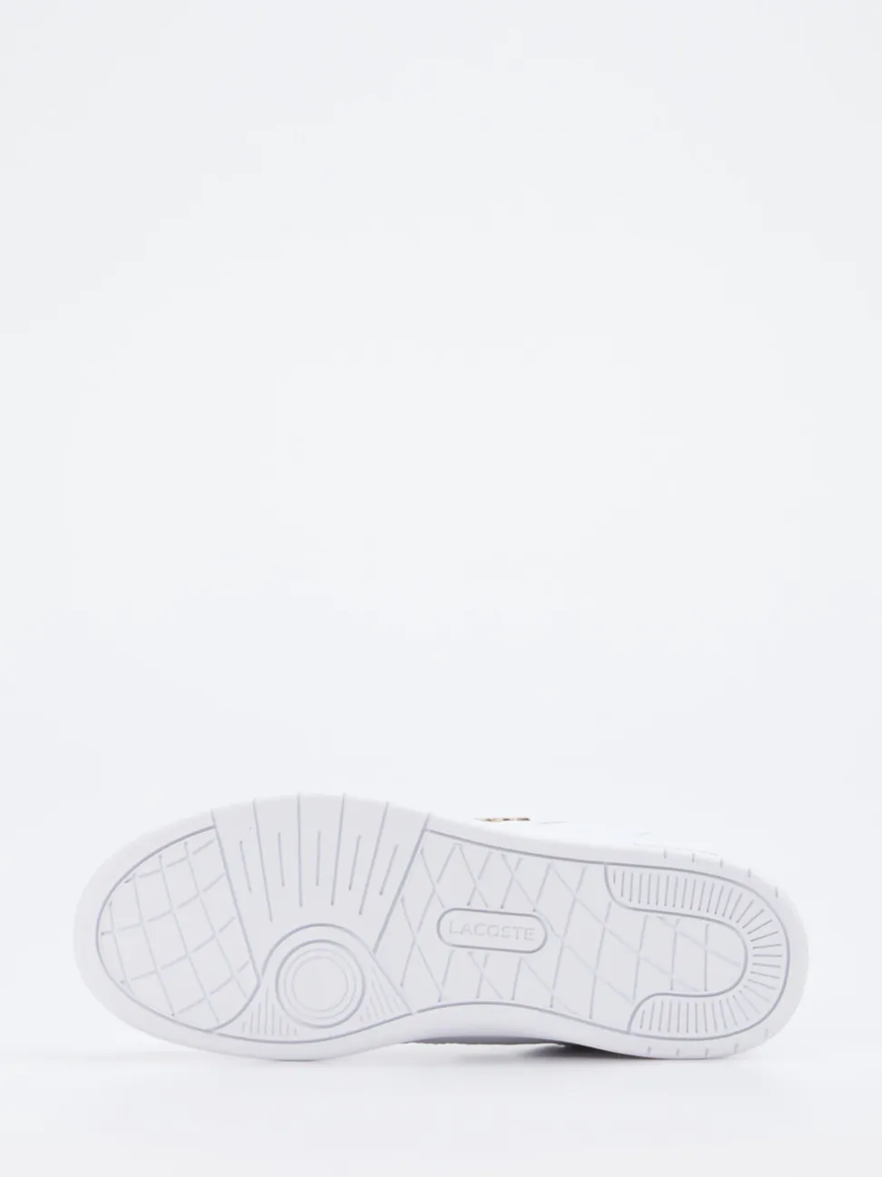 Lacoste – Sneaker aus Glattleder weiß mit Goldakzenten