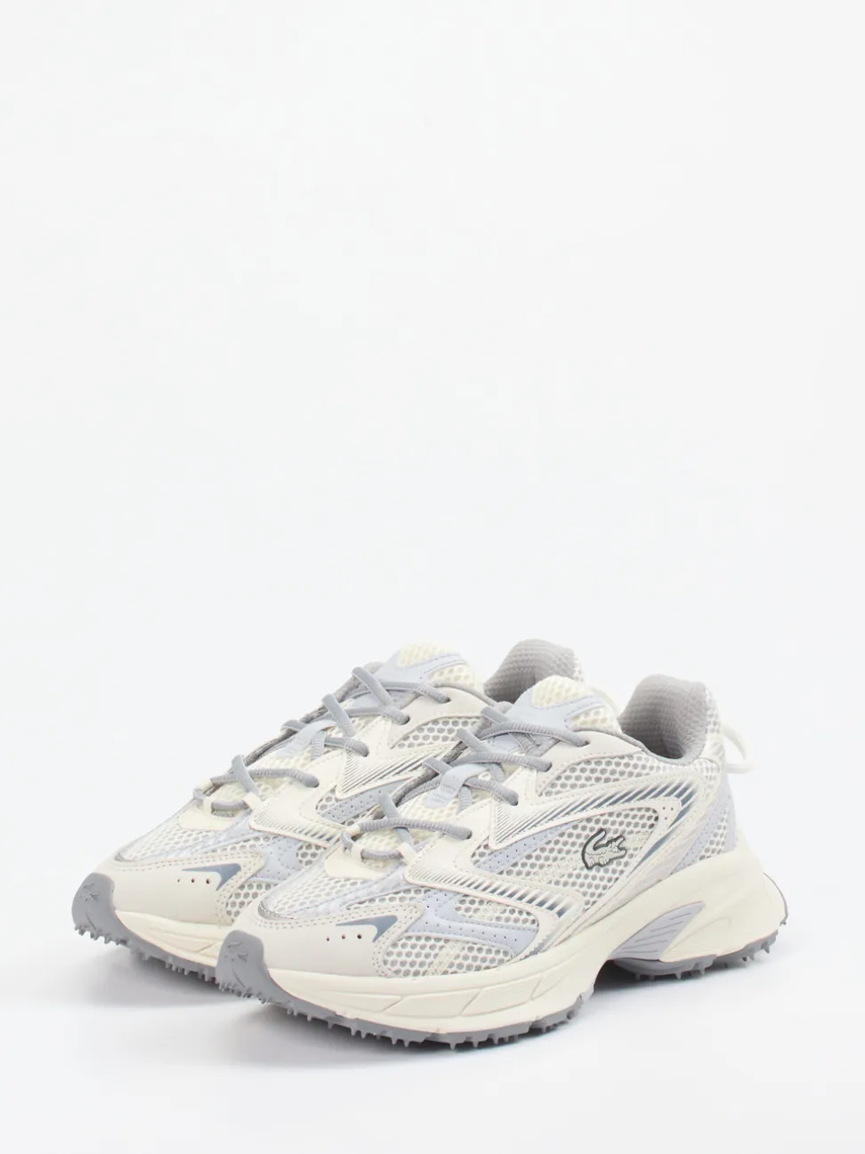 Lacoste – Sneaker aus Textil in Offwhite