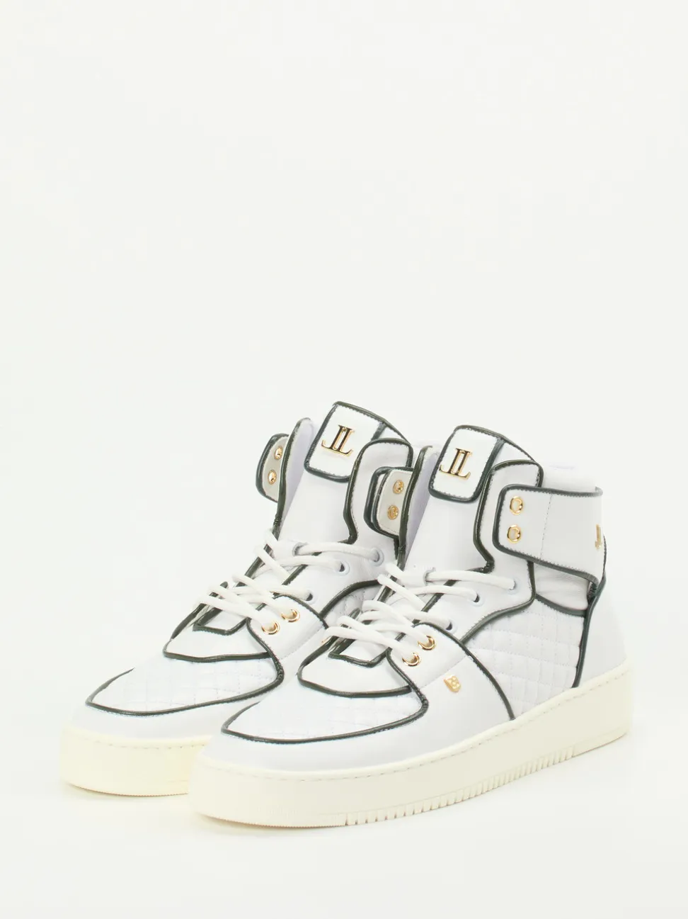 Leandro Lopes – High-Top Sneaker aus Kalbleder Weiß