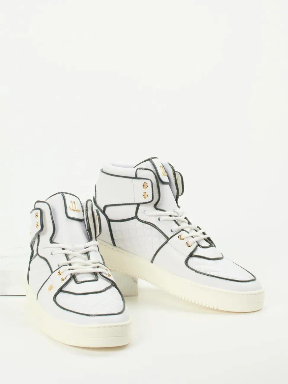 Leandro Lopes – High-Top Sneaker aus Kalbleder Weiß