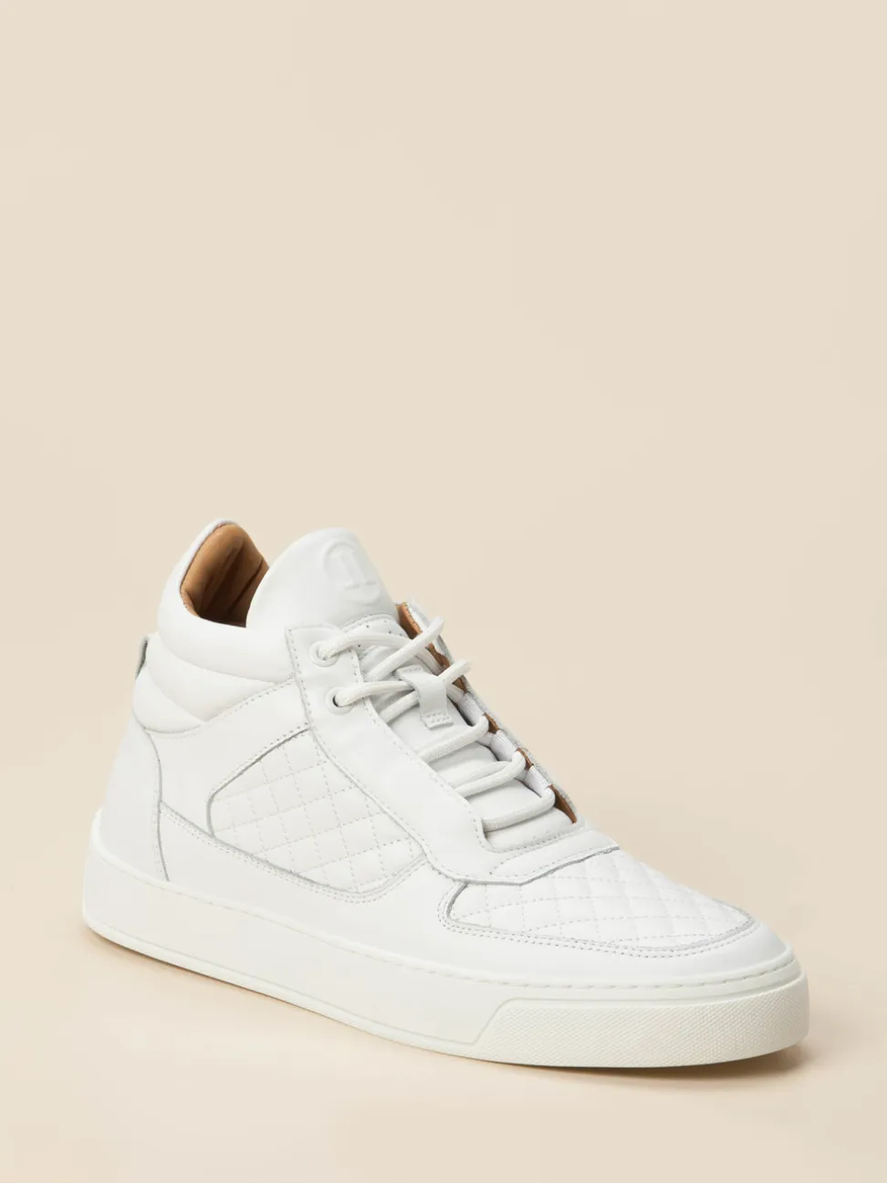 Leandro Lopes – Mid-Top Sneaker aus Kalbleder weiß