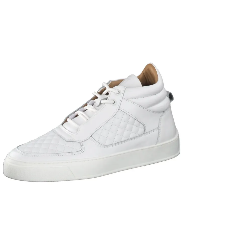 Leandro Lopes – Mid-Top Sneaker aus Kalbleder weiß