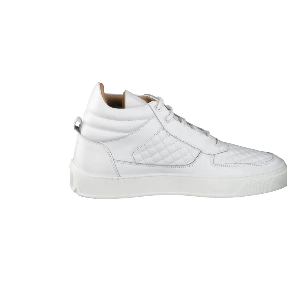 Leandro Lopes – Mid-Top Sneaker aus Kalbleder weiß