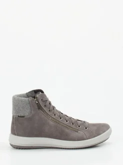 Legero – High-Top Sneaker aus Veloursleder Taupegrau