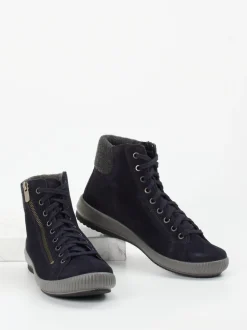 Legero – High-Top Sneaker aus Veloursleder Dunkelblau
