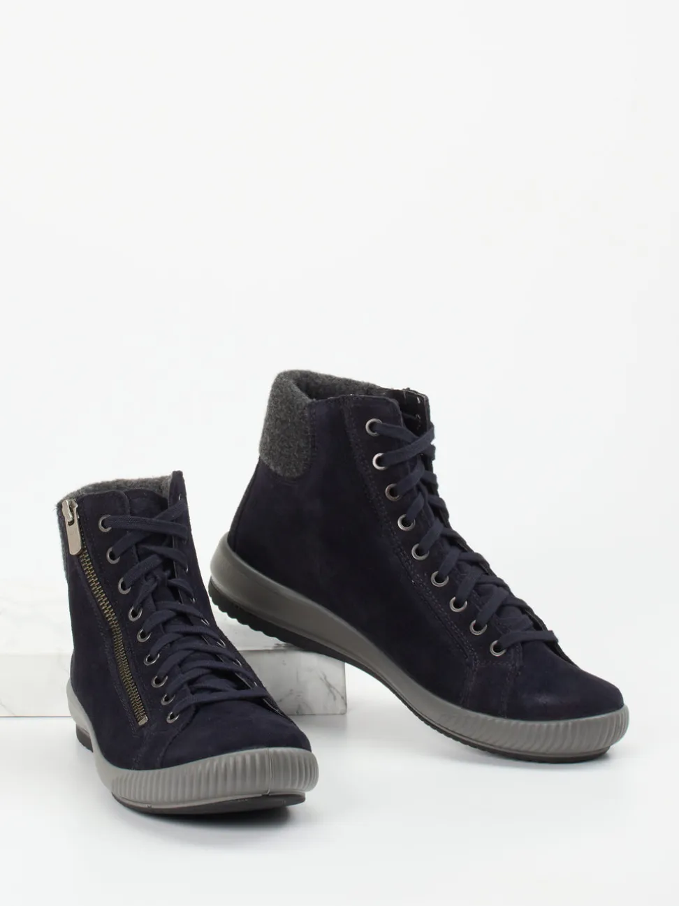 Legero – High-Top Sneaker aus Veloursleder Dunkelblau
