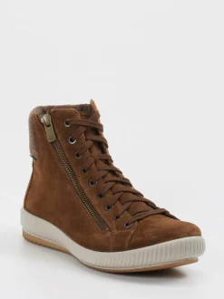 Legero – Schnürboots aus Veloursleder in Braun