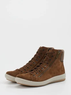 Legero – Schnürboots aus Veloursleder in Braun