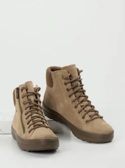 Legero – Schnürboots aus Veloursleder sandbeige