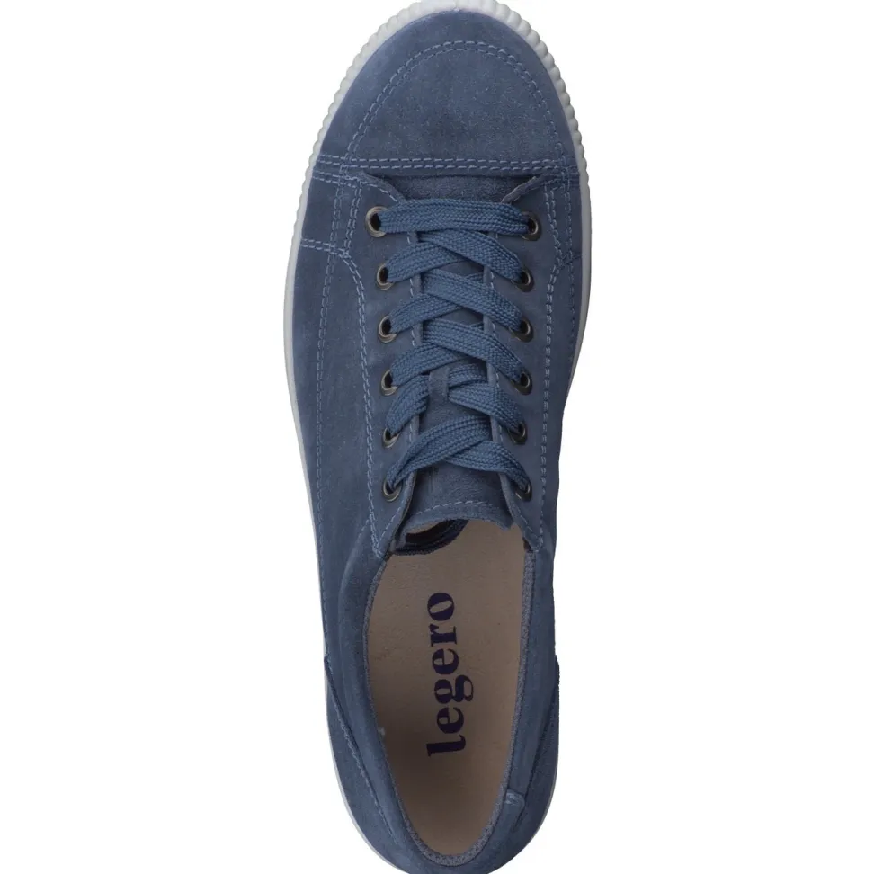 Legero – Schnürsneaker aus Veloursleder jeansblau