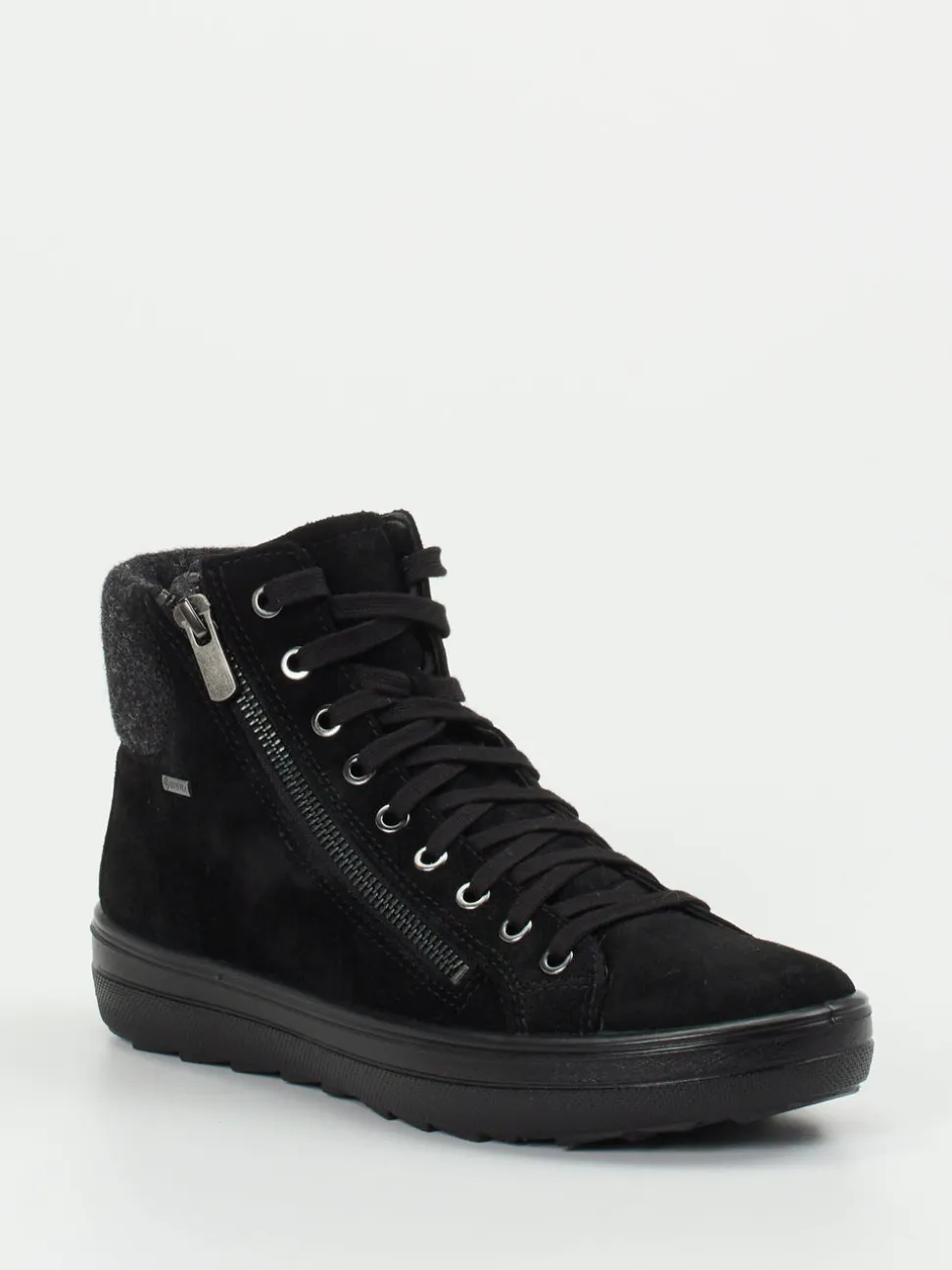 Legero – Schnürstiefelette aus Veloursleder schwarz