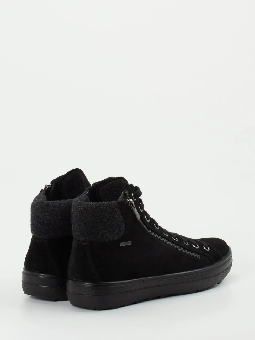 Legero – Schnürstiefelette aus Veloursleder schwarz