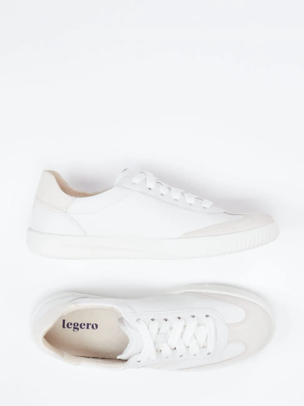 Legero – Sneaker aus Lammleder in Offwhite