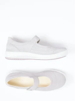 Legero – Spangenpumps aus Veloursleder hellgrau