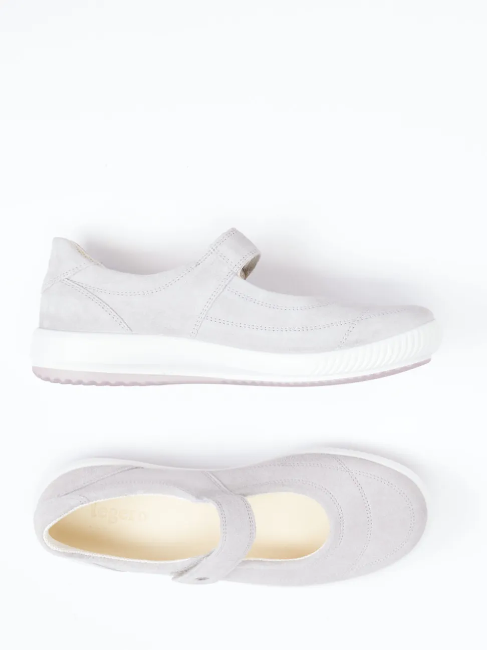 Legero – Spangenpumps aus Veloursleder hellgrau